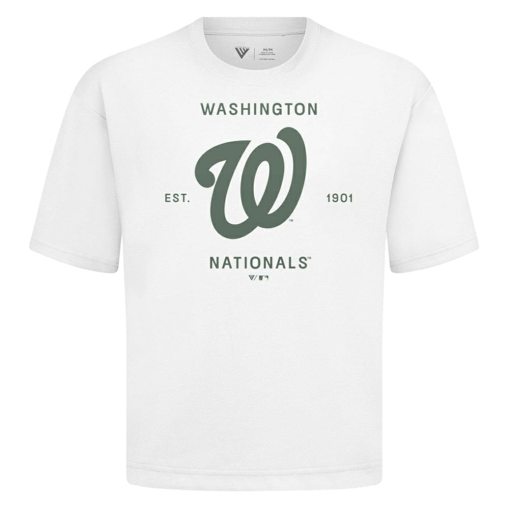Washington Nationals Levelwear Crossway Oversized Luxe Signature Knit T-Shirt - White - MLB Online