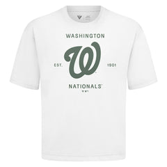 Washington Nationals Levelwear Crossway Oversized Luxe Signature Knit T-Shirt - White - MLB Online