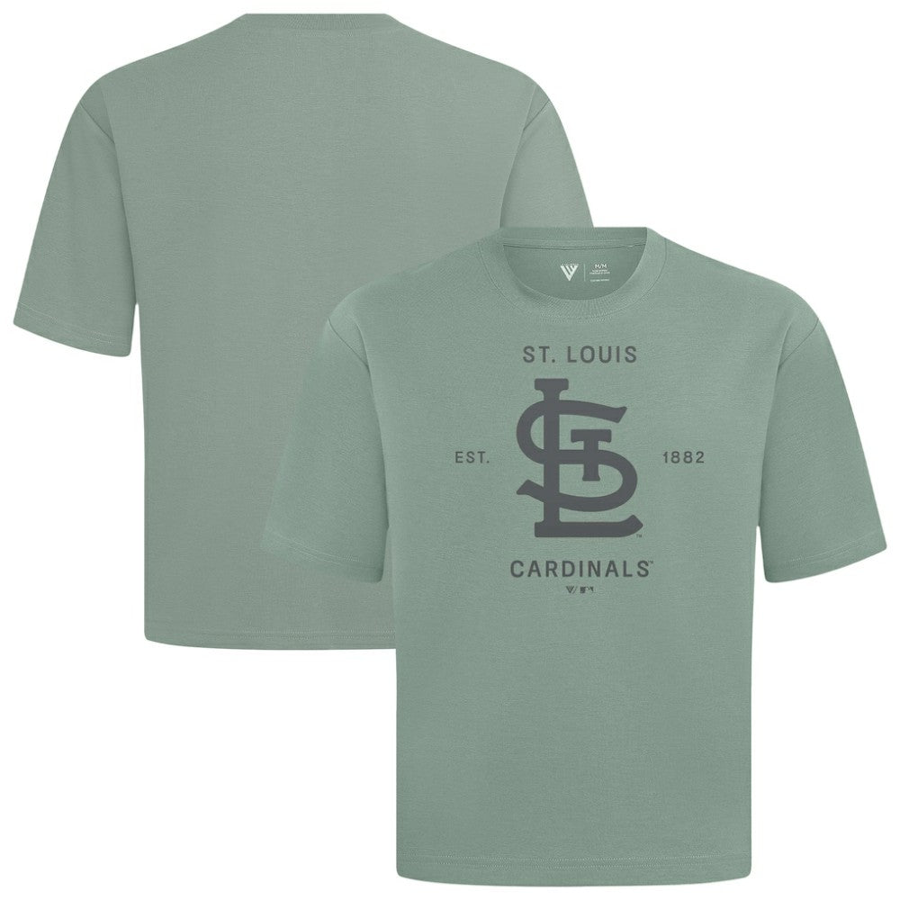 St. Louis Cardinals Levelwear Crossway Oversized Luxe Signature Knit T-Shirt - Green - MLB Lifestyle