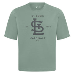 St. Louis Cardinals Levelwear Crossway Oversized Luxe Signature Knit T-Shirt - Green - MLB Lifestyle