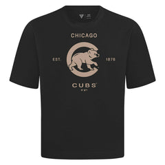 Chicago Cubs Levelwear Crossway Oversized Luxe Signature Knit T-Shirt - Black - MLB Online