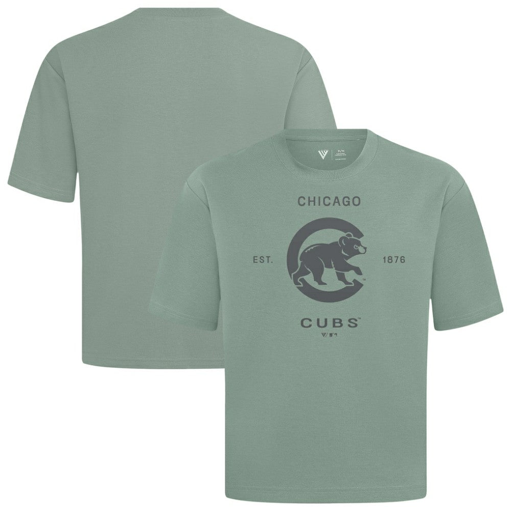 Chicago Cubs Levelwear Crossway Oversized Luxe Signature Knit T-Shirt - Green - MLB Online