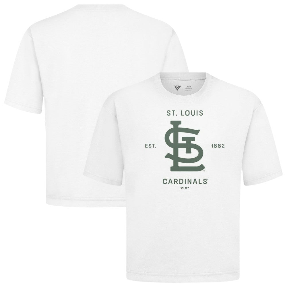St. Louis Cardinals Levelwear Crossway Oversized Luxe Signature Knit T-Shirt - White - MLB Online