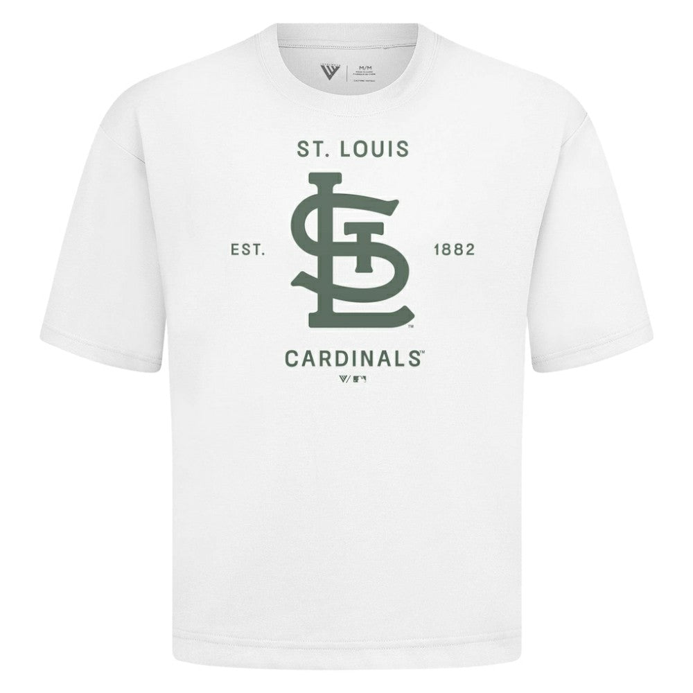 St. Louis Cardinals Levelwear Crossway Oversized Luxe Signature Knit T-Shirt - White - MLB Online