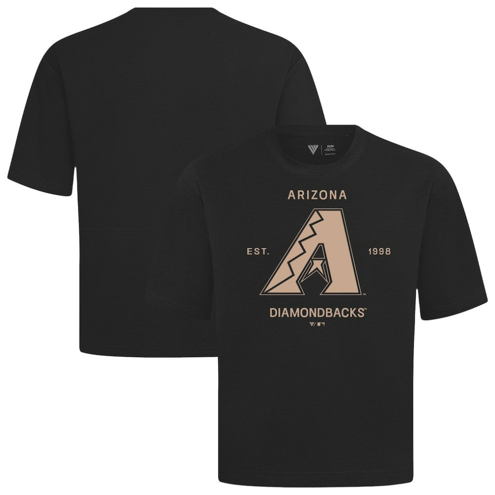 Arizona Diamondbacks Levelwear Crossway Oversized Luxe Signature Knit T-Shirt - Black - MLB Sale
