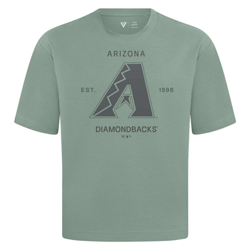 Arizona Diamondbacks Levelwear Crossway Oversized Luxe Signature Knit T-Shirt - Green - MLB Lifestyle