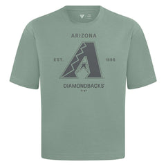 Arizona Diamondbacks Levelwear Crossway Oversized Luxe Signature Knit T-Shirt - Green - MLB Lifestyle