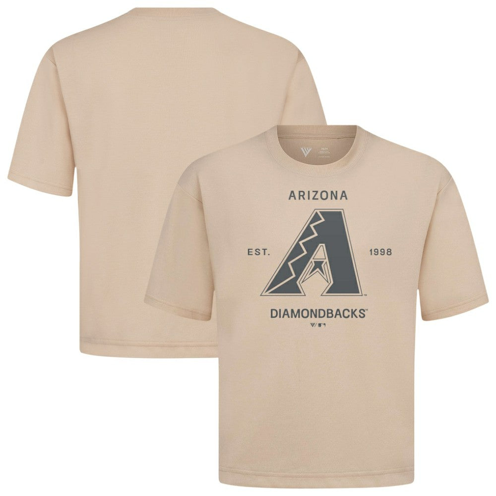 Arizona Diamondbacks Levelwear Crossway Oversized Luxe Signature Knit T-Shirt - Khaki - MLB Online