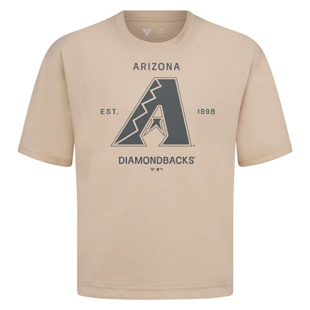 Arizona Diamondbacks Levelwear Crossway Oversized Luxe Signature Knit T-Shirt - Khaki - MLB Online