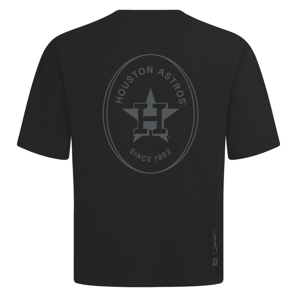 Houston Astros Levelwear Signet Oversized Luxe Signature Knit T-Shirt - Black - MLB Sale