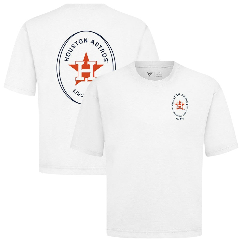 Houston Astros Levelwear Signet Oversized Luxe Signature Knit T-Shirt - White - MLB Online