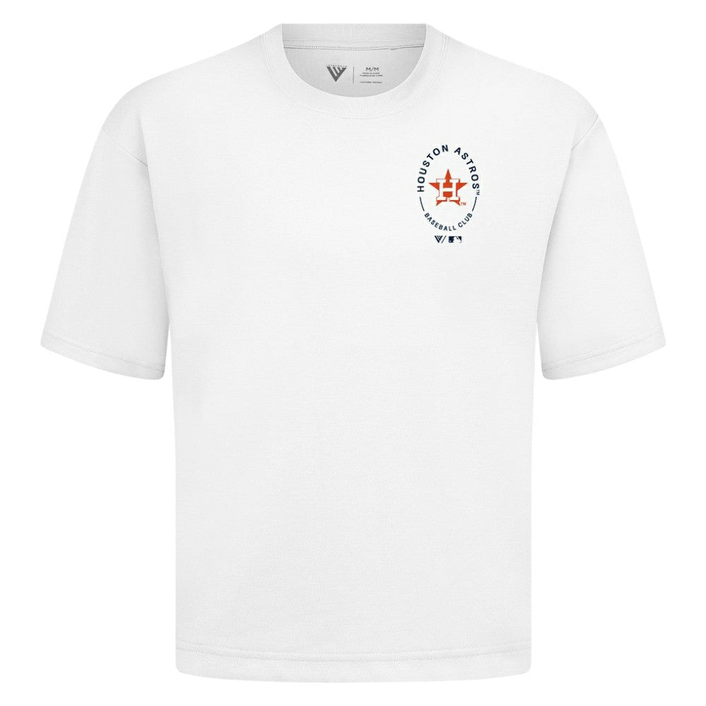 Houston Astros Levelwear Signet Oversized Luxe Signature Knit T-Shirt - White - MLB Online