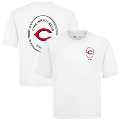 Cincinnati Reds Levelwear Signet Oversized Luxe Signature Knit T-Shirt - White - MLB on Sale