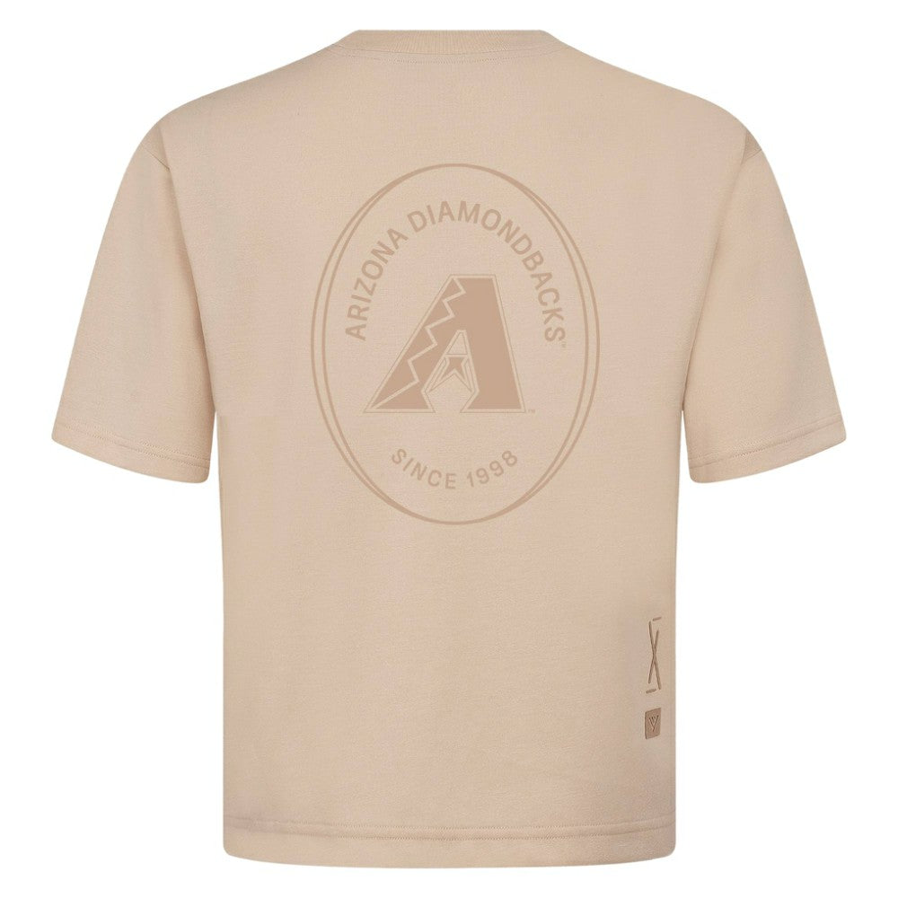 Arizona Diamondbacks Levelwear Signet Oversized Luxe Signature Knit T-Shirt - Khaki - MLB Sale