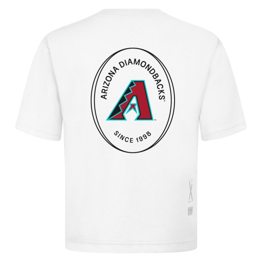 Arizona Diamondbacks Levelwear Signet Oversized Luxe Signature Knit T-Shirt - White - MLB Discount