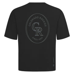 Colorado Rockies Levelwear Signet Oversized Luxe Signature Knit T-Shirt - Black - MLB Discount