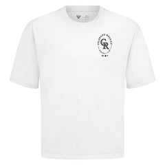 Colorado Rockies Levelwear Signet Oversized Luxe Signature Knit T-Shirt - White - MLB on Sale