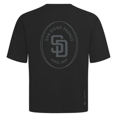 San Diego Padres Levelwear Signet Oversized Luxe Signature Knit T-Shirt - Black - MLB on Sale