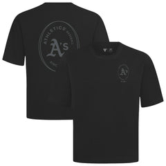 Athletics Levelwear Signet Oversized Luxe Signature Knit T-Shirt - Black - MLB on Sale