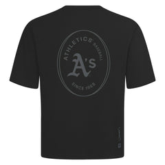 Athletics Levelwear Signet Oversized Luxe Signature Knit T-Shirt - Black - MLB on Sale