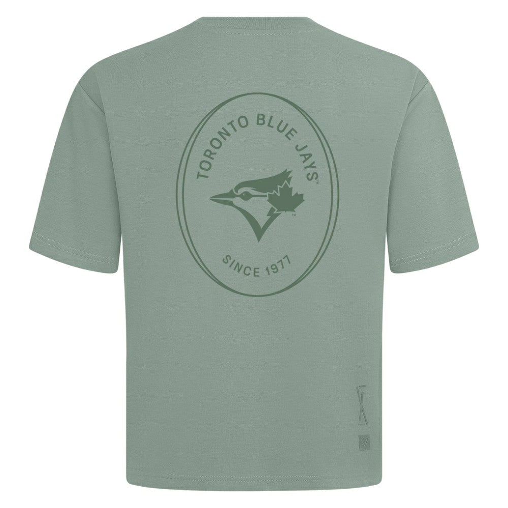 Toronto Blue Jays Levelwear Signet Oversized Luxe Signature Knit T-Shirt - Green - MLB Sale