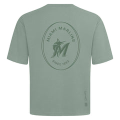 Miami Marlins Levelwear Signet Oversized Luxe Signature Knit T-Shirt - Green - MLB Lifestyle