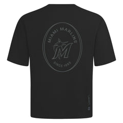 Miami Marlins Levelwear Signet Oversized Luxe Signature Knit T-Shirt - Black - MLB Online
