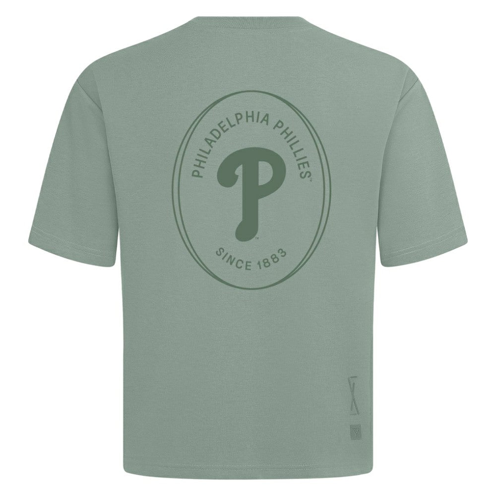 Philadelphia Phillies Levelwear Signet Oversized Luxe Signature Knit T-Shirt - Green - MLB Sale