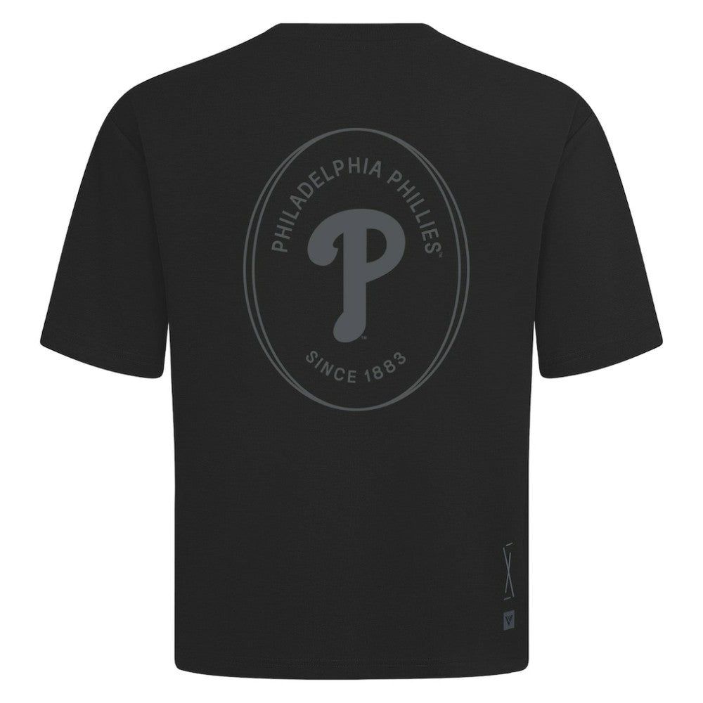 Philadelphia Phillies Levelwear Signet Oversized Luxe Signature Knit T-Shirt - Black - MLB Online