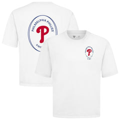 Philadelphia Phillies Levelwear Signet Oversized Luxe Signature Knit T-Shirt - White - MLB Sale