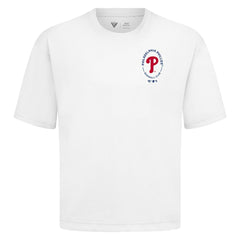 Philadelphia Phillies Levelwear Signet Oversized Luxe Signature Knit T-Shirt - White - MLB Sale