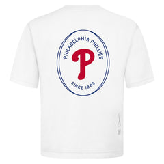 Philadelphia Phillies Levelwear Signet Oversized Luxe Signature Knit T-Shirt - White - MLB Sale