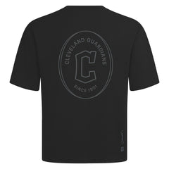 Cleveland Guardians Levelwear Signet Oversized Luxe Signature Knit T-Shirt - Black - MLB Discount