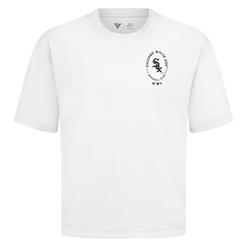 Chicago White Sox Levelwear Signet Oversized Luxe Signature Knit T-Shirt - White - MLB Online