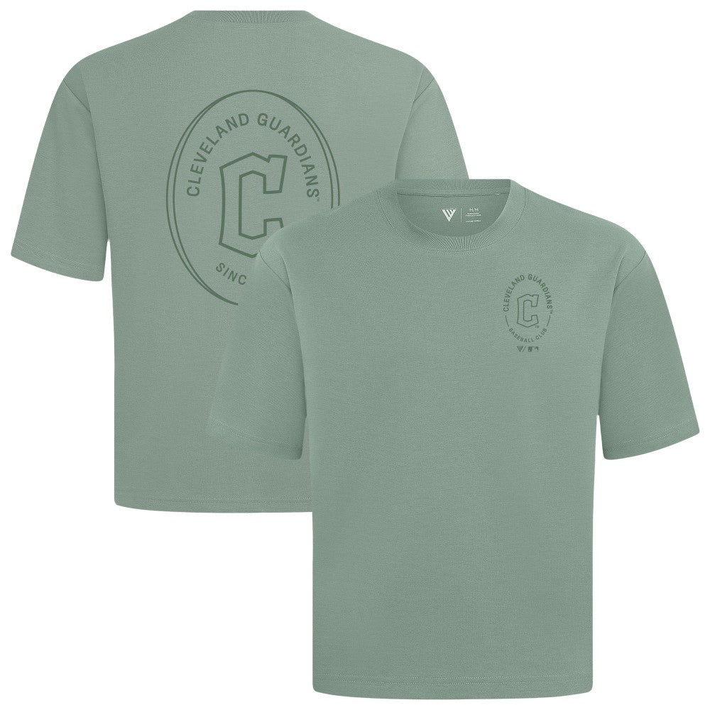 Cleveland Guardians Levelwear Signet Oversized Luxe Signature Knit T-Shirt - Green - MLB on Sale