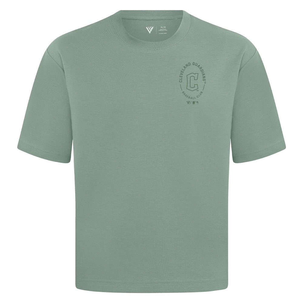 Cleveland Guardians Levelwear Signet Oversized Luxe Signature Knit T-Shirt - Green - MLB on Sale