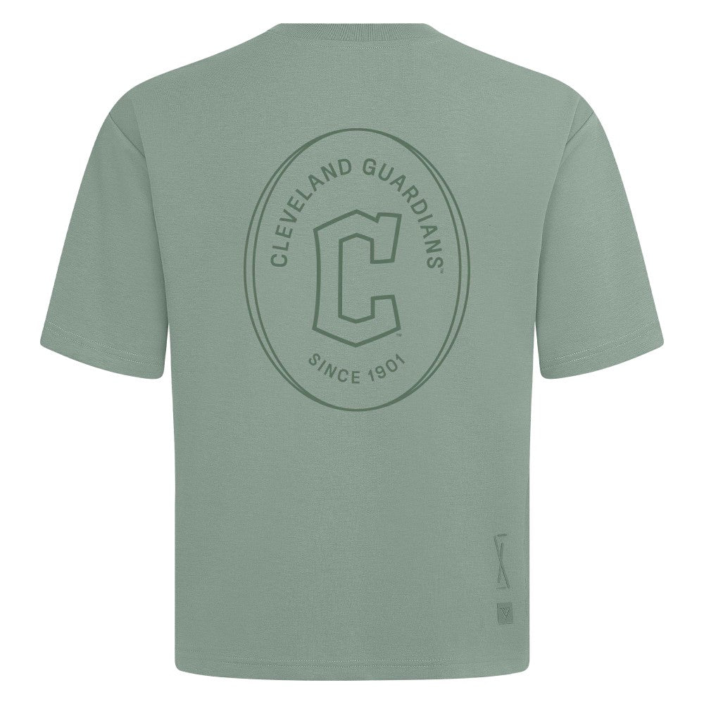 Cleveland Guardians Levelwear Signet Oversized Luxe Signature Knit T-Shirt - Green - MLB on Sale