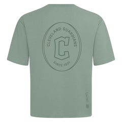Cleveland Guardians Levelwear Signet Oversized Luxe Signature Knit T-Shirt - Green - MLB on Sale