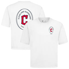 Cleveland Guardians Levelwear Signet Oversized Luxe Signature Knit T-Shirt - White - MLB on Sale