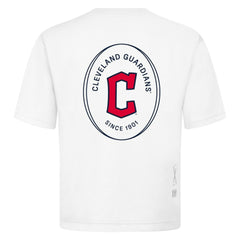 Cleveland Guardians Levelwear Signet Oversized Luxe Signature Knit T-Shirt - White - MLB on Sale