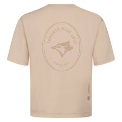 Toronto Blue Jays Levelwear Signet Oversized Luxe Signature Knit T-Shirt - Khaki - MLB Lifestyle
