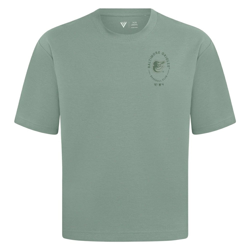 Baltimore Orioles Levelwear Signet Oversized Luxe Signature Knit T-Shirt - Green - MLB Sale