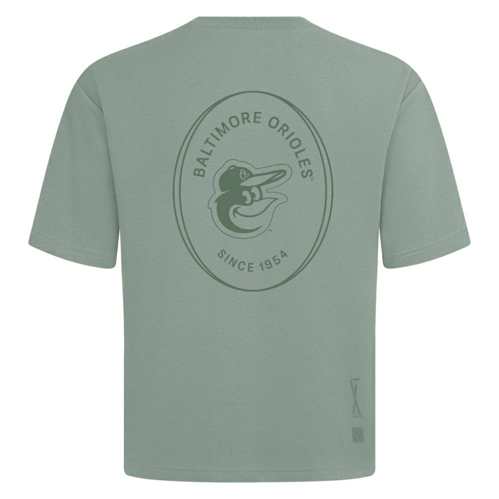 Baltimore Orioles Levelwear Signet Oversized Luxe Signature Knit T-Shirt - Green - MLB Sale