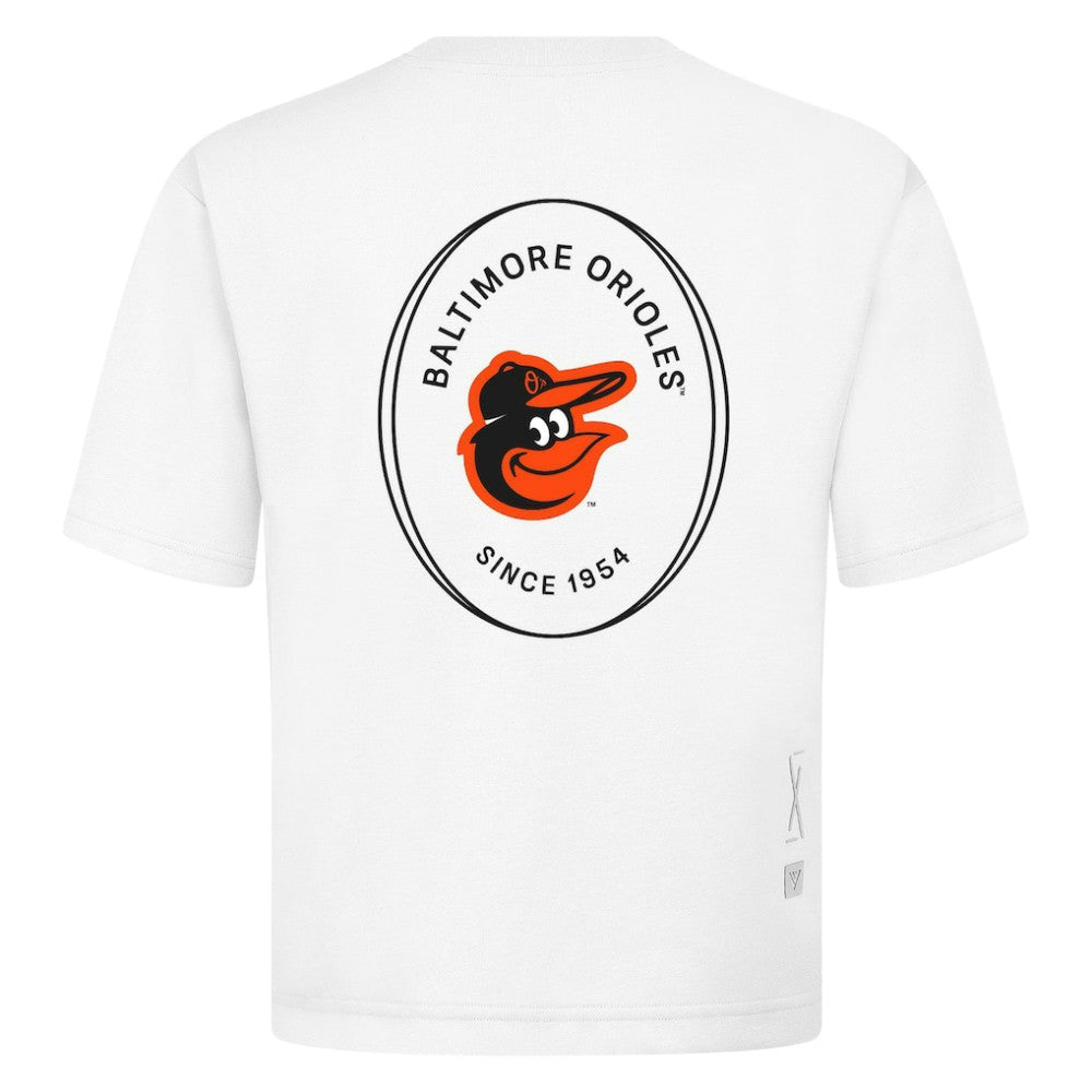 Baltimore Orioles Levelwear Signet Oversized Luxe Signature Knit T-Shirt - White - MLB Discount
