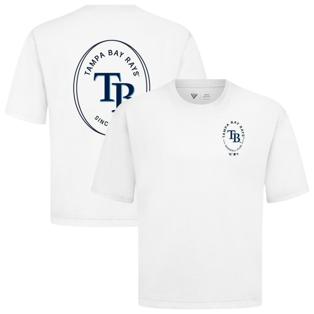 Tampa Bay Rays Levelwear Signet Oversized Luxe Signature Knit T-Shirt - White - MLB Online