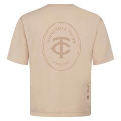 Minnesota Twins Levelwear Register Oversized Luxe Signature Knit T-Shirt - Khaki - MLB Online
