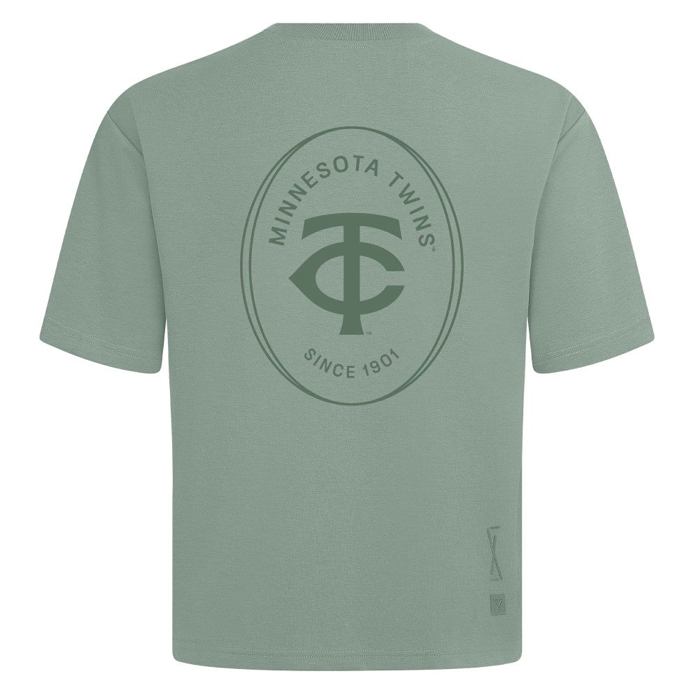 Minnesota Twins Levelwear Register Oversized Luxe Signature Knit T-Shirt - Green - MLB Online