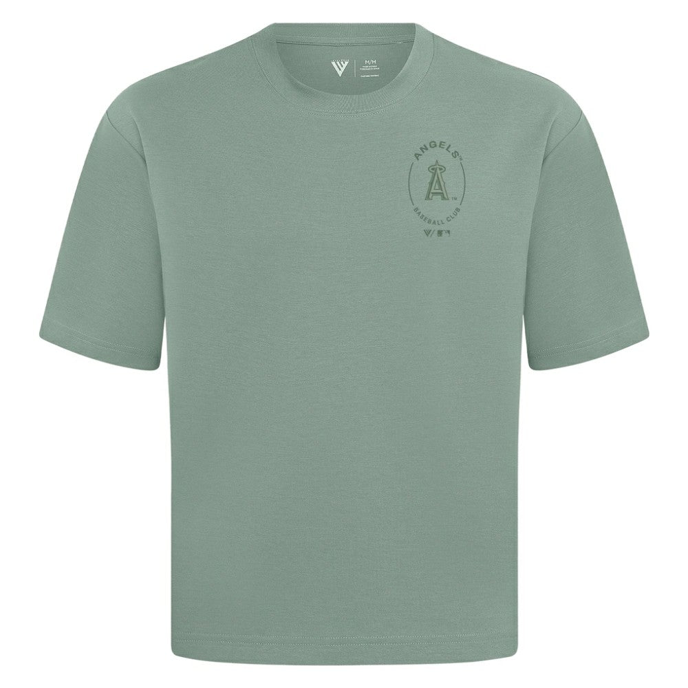 Los Angeles Angels Levelwear Register Oversized Luxe Signature Knit T-Shirt - Green - MLB Online