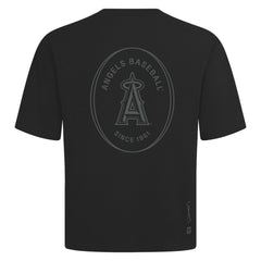 Los Angeles Angels Levelwear Register Oversized Luxe Signature Knit T-Shirt - Black - MLB on Sale