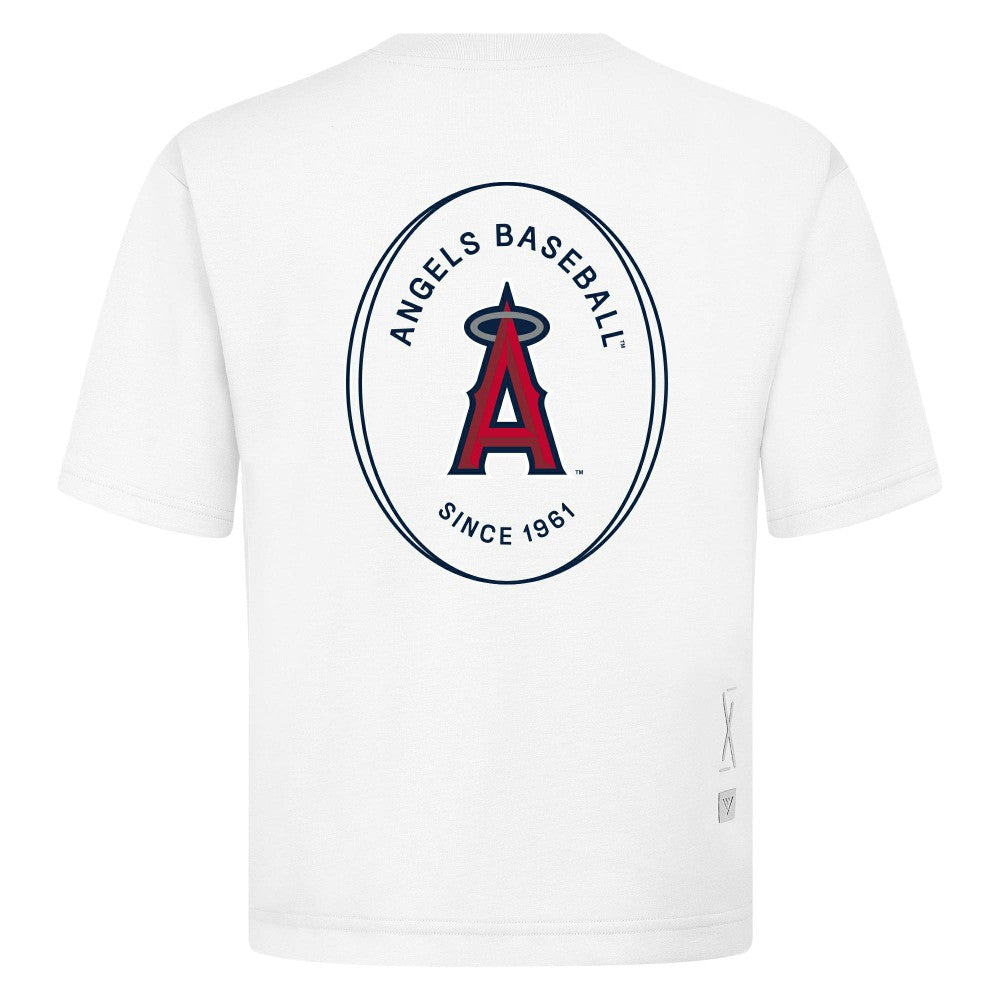 Los Angeles Angels Levelwear Register Oversized Luxe Signature Knit T-Shirt - White - MLB Lifestyle